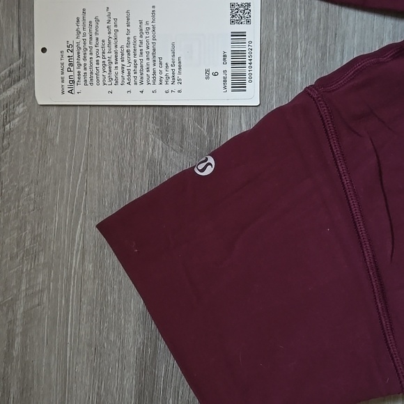 Lululemon Align Pant 25" in Dark Ruby - Picture 2 of 7